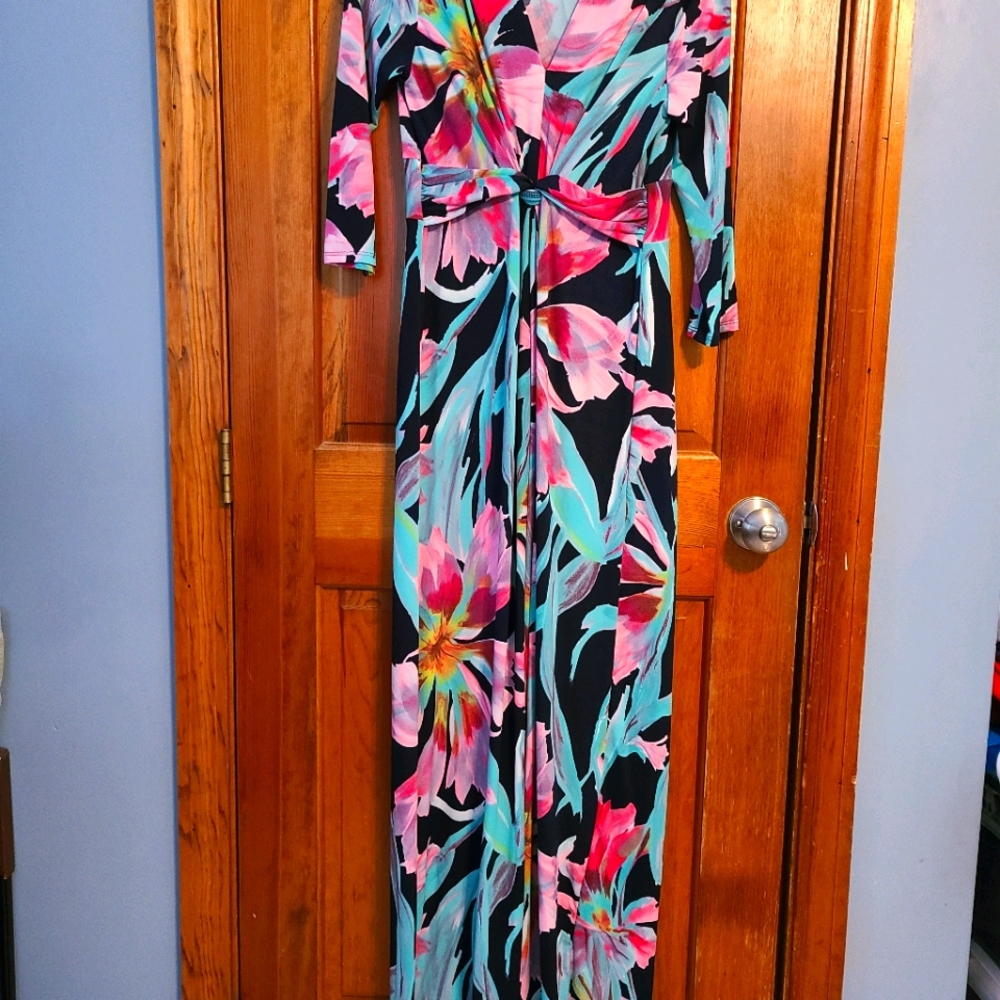 Tropical print maxi dress size md/large